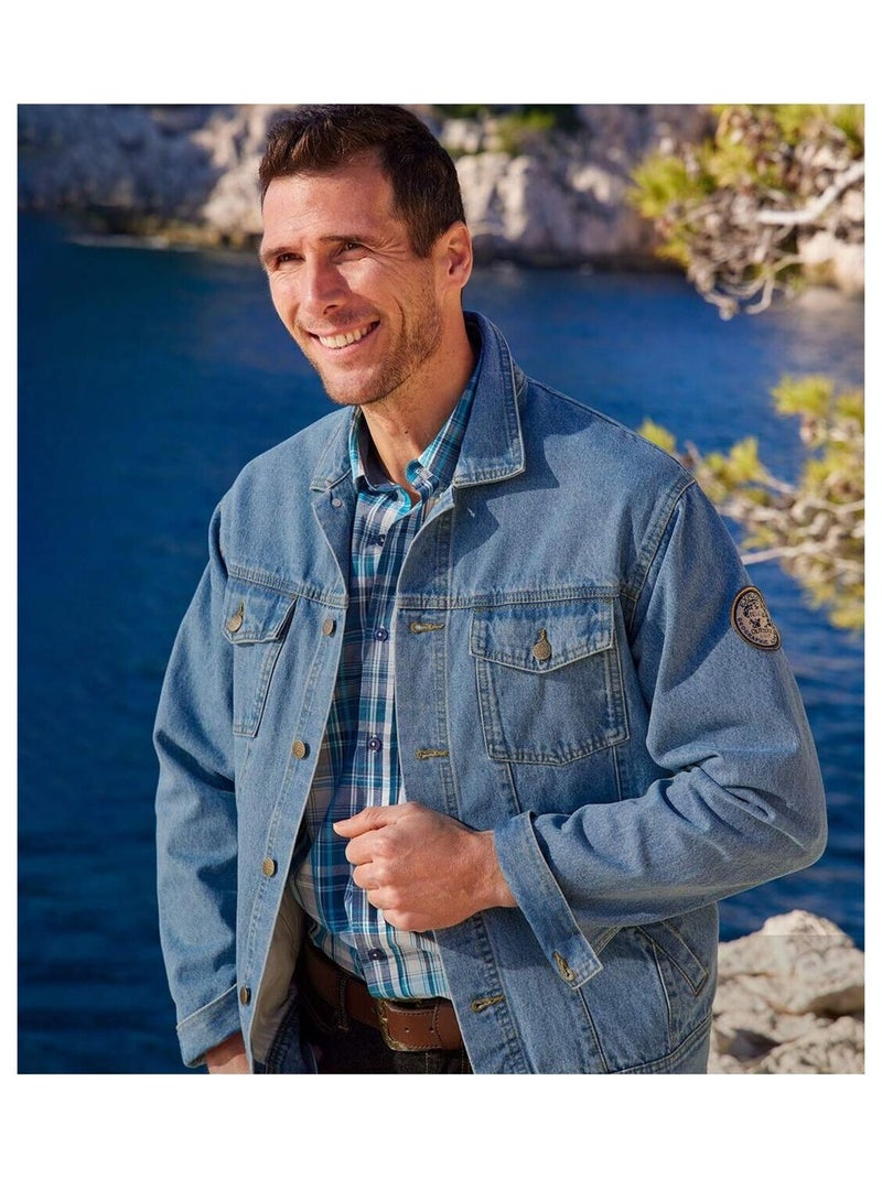 Veste en Jean Spring Adventure   - ATLAS FOR MEN Bleu - Kiabi