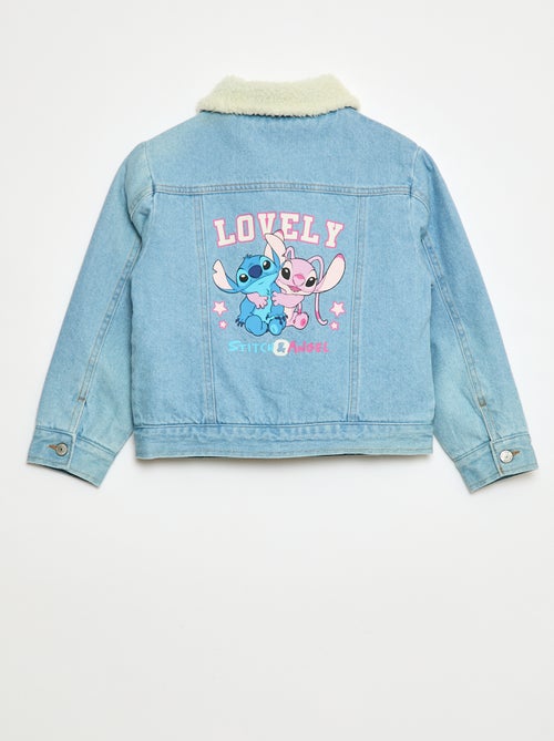 Veste en jean 'Stitch' avec col effet moutonné - Kiabi