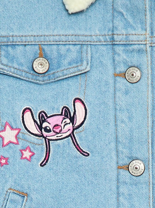 Veste en jean 'Stitch' avec col effet moutonné - Kiabi