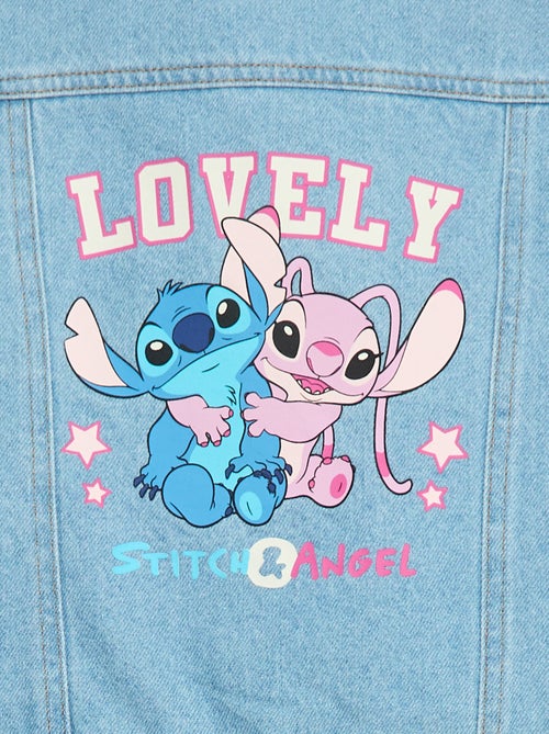 Veste en jean 'Stitch' avec col effet moutonné - Kiabi