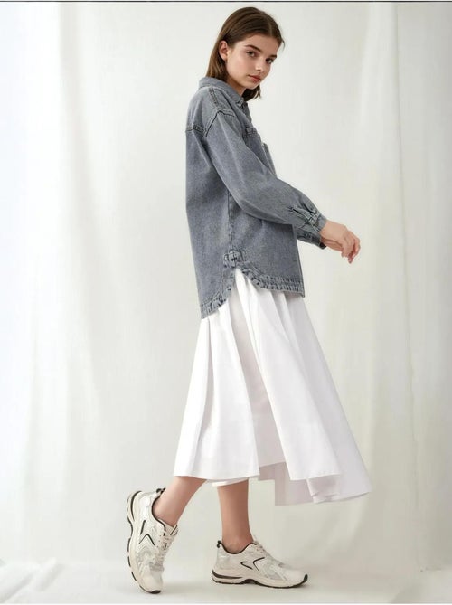 Veste en jean surdimensionnée à double poche bdart - Kiabi Veste en jean surdimensionnée à double poche bdart - Kiabi