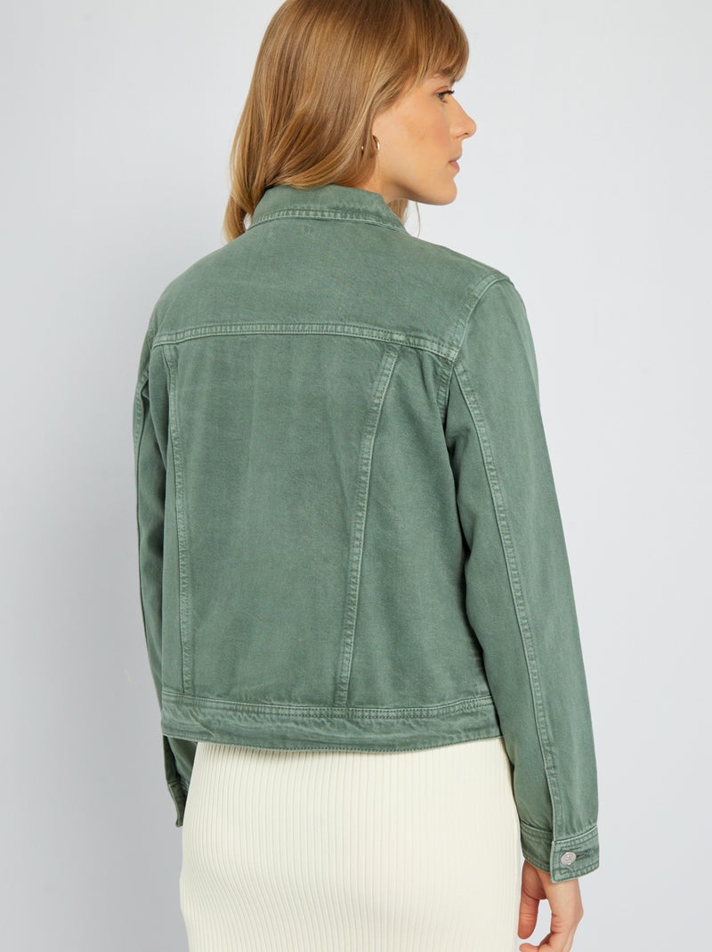 Veste en jean vert - Kiabi