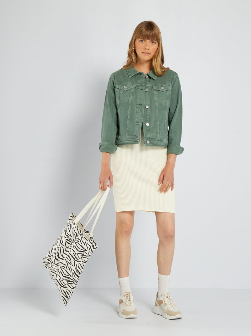 Veste en jean vert - Kiabi