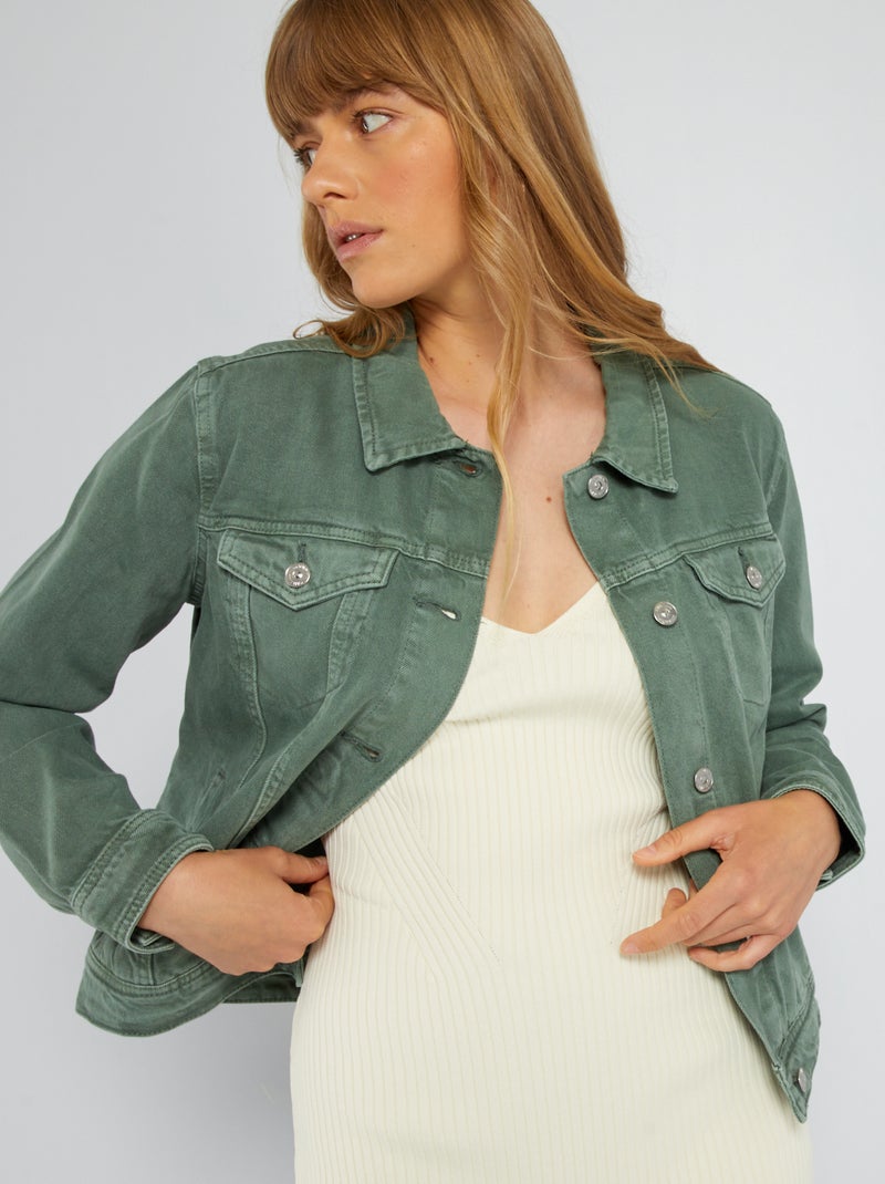 Veste en jean vert - Kiabi