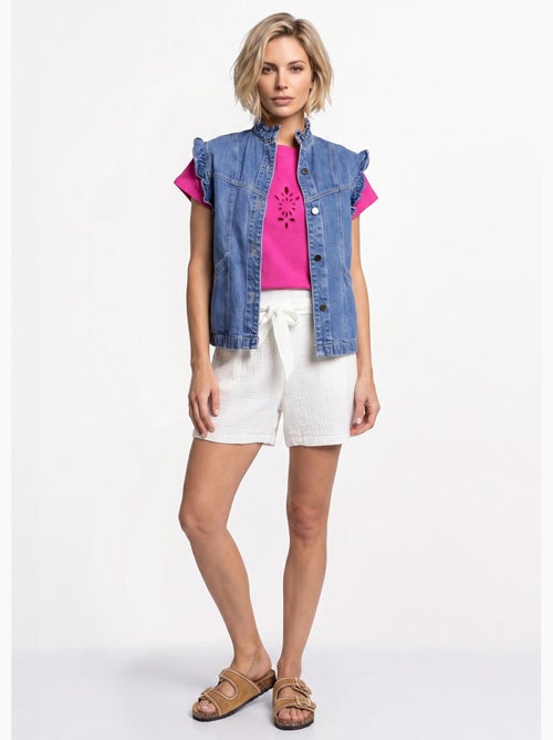 Veste en jean volantée sans manches - AFIBEL - Kiabi Veste en jean volantée sans manches - AFIBEL - Kiabi