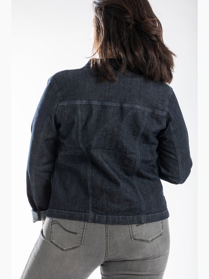 Veste en jeans stretch OBV1 'OBER' Bleu - Kiabi