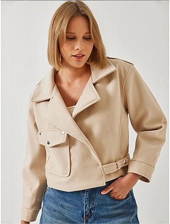 Veste en laine à poche unique bianco lucci