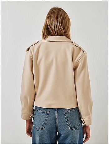 Veste en laine à poche unique bianco lucci