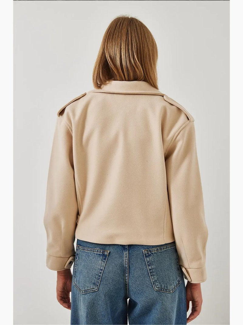 Veste en laine à poche unique lucci Beige argile - Kiabi