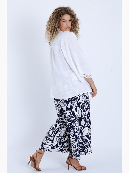 Veste en lin unie détail ajouré PAPRIKA - Kiabi