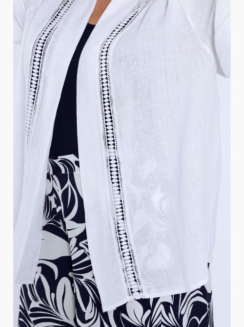 Veste en lin unie détail ajouré PAPRIKA - Kiabi