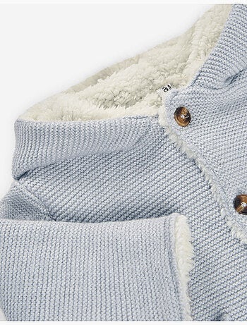 Veste en maille à capuche avec doublure en sherpa synthétique