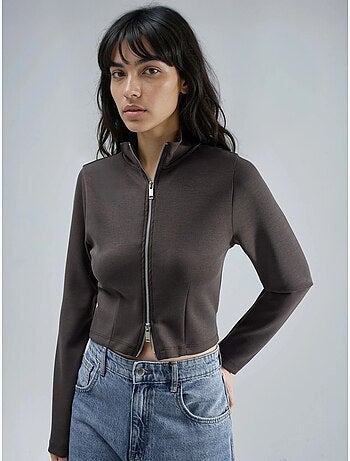 Veste en maille ajustée avec fermeture éclair busem