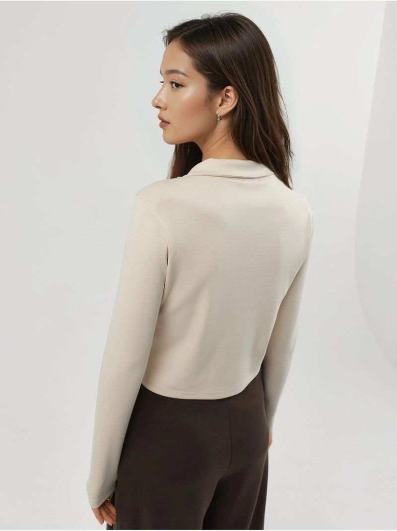 Veste en maille ajustée avec fermeture éclair busem Sable - Kiabi