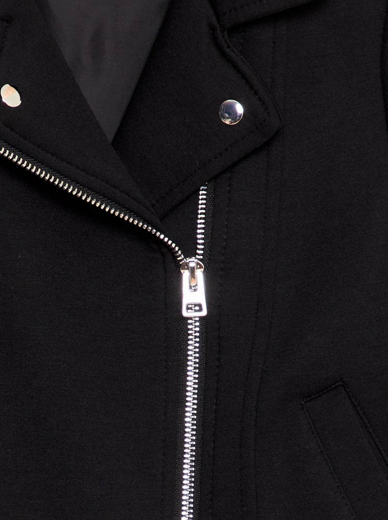 Veste en maille avec ouverture zippée asymétrique noir - Kiabi