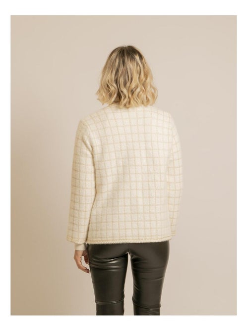 Veste en maille carreaux URVINA - Kiabi