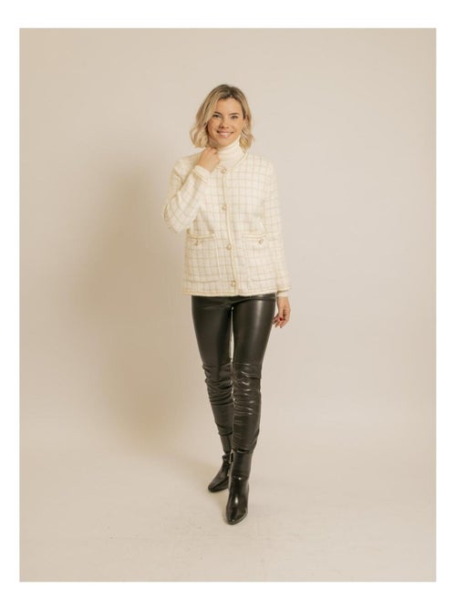 Veste en maille carreaux URVINA - Kiabi