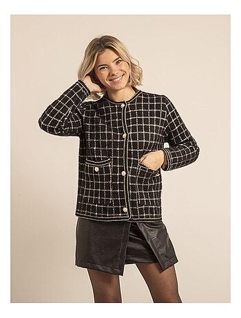 Veste en maille carreaux URVINA