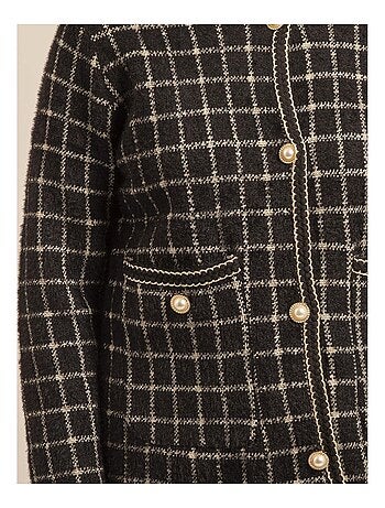 Veste en maille carreaux URVINA