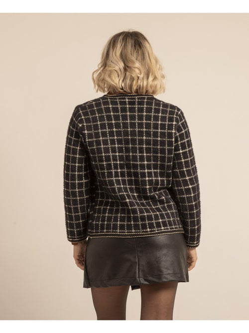 Veste en maille carreaux URVINA - Kiabi