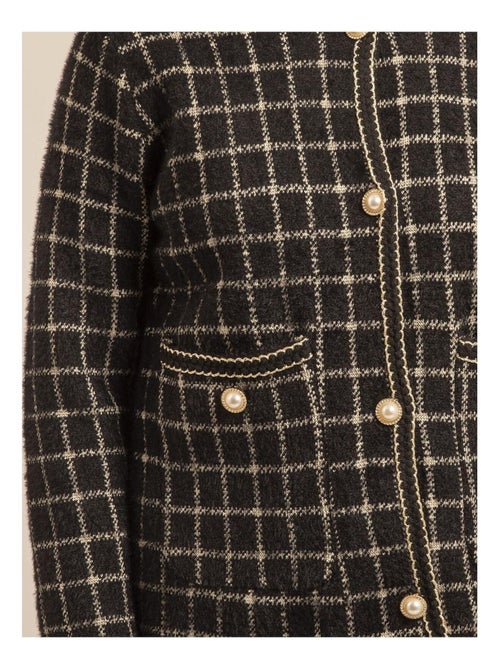 Veste en maille carreaux URVINA - Kiabi