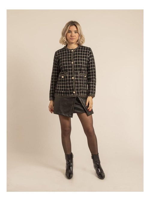 Veste en maille carreaux URVINA - Kiabi
