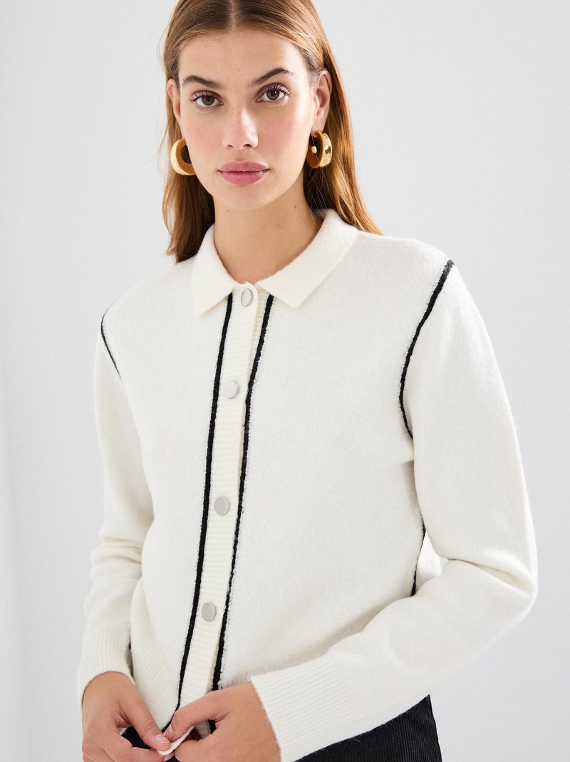 Veste en maille, MO Fashion Blanc - Kiabi