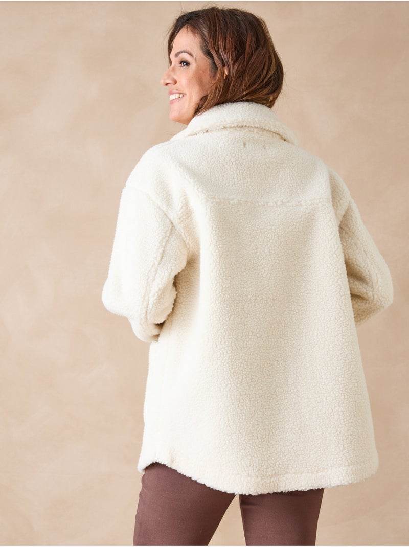 Veste en maille moutonnée - DAXON Ecru - Kiabi