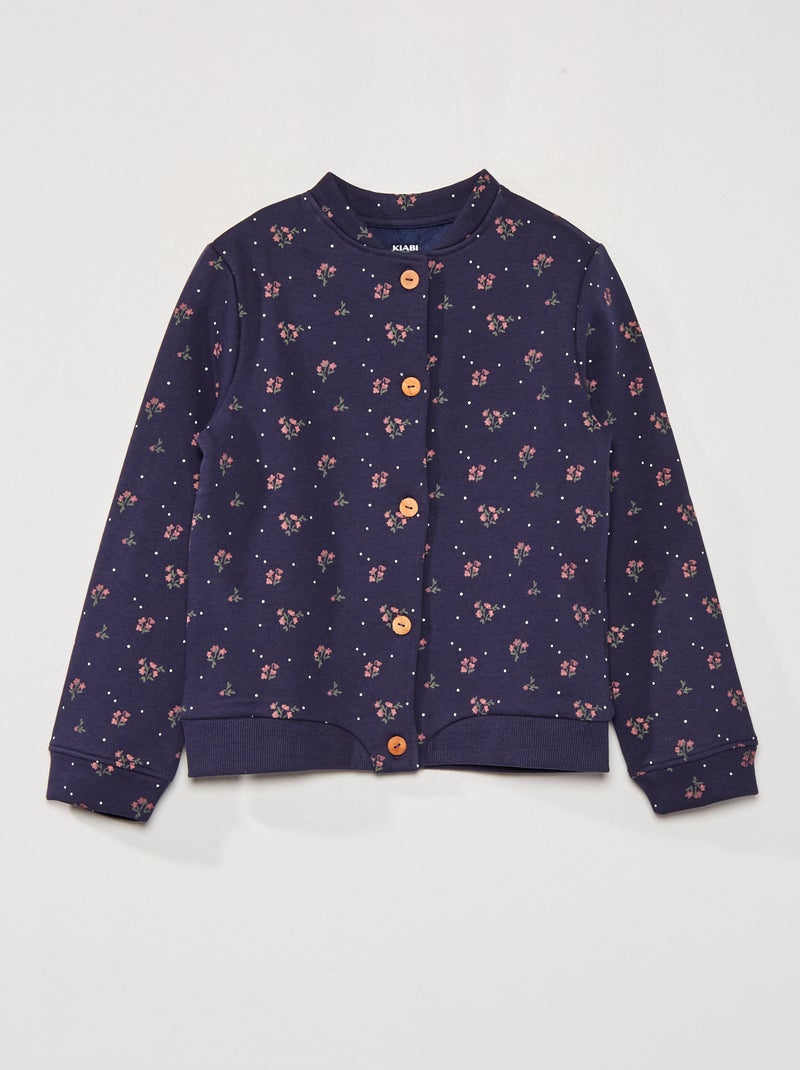 Veste en molleton imprimée Bleu marine - Kiabi