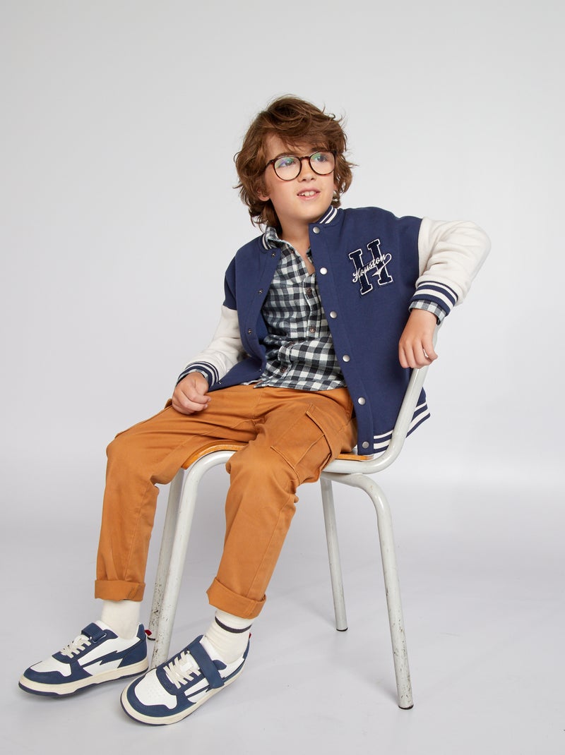 Veste en molleton  style collège Marine - Kiabi