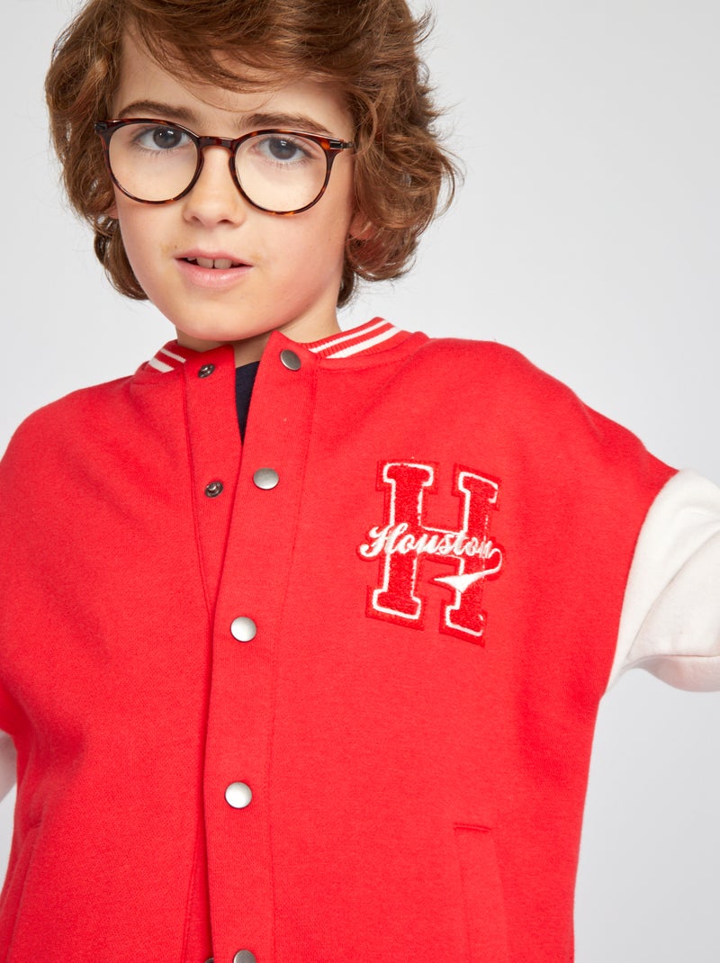 Veste en molleton  style collège Rouge - Kiabi