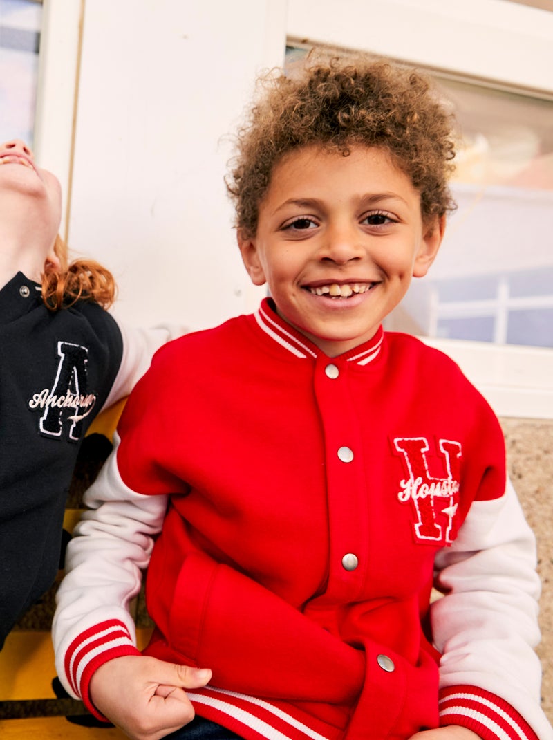 Veste en molleton  style collège Rouge - Kiabi