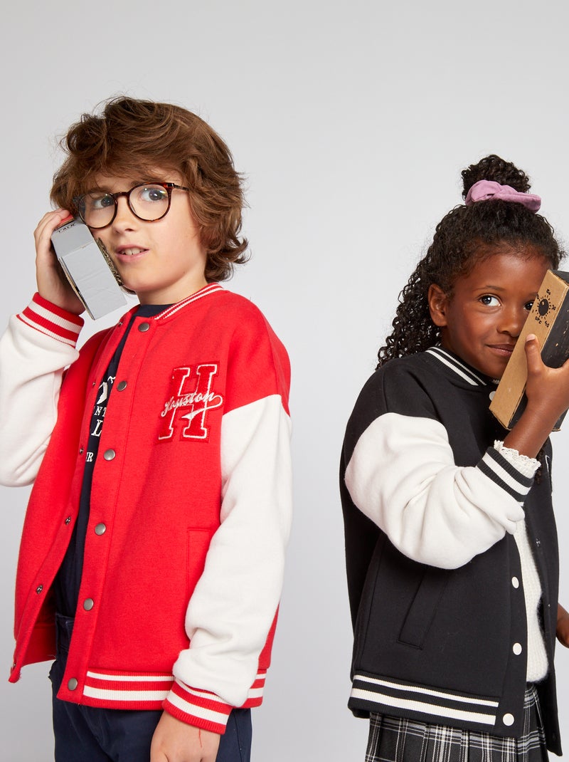 Veste en molleton  style collège Rouge - Kiabi