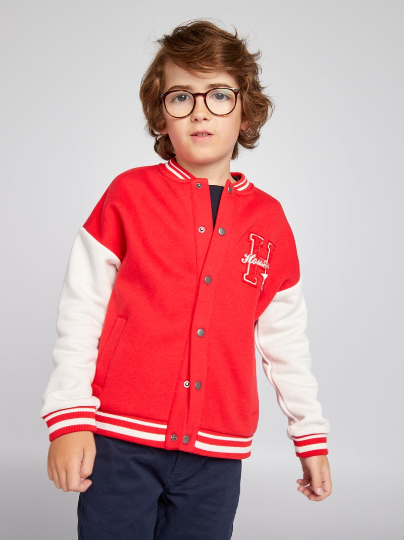 Veste en molleton  style collège Rouge - Kiabi