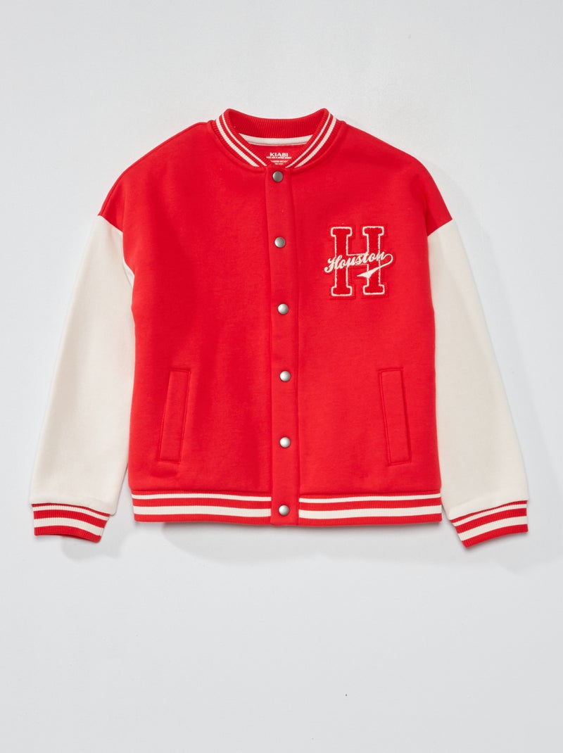 Veste en molleton  style collège Rouge - Kiabi