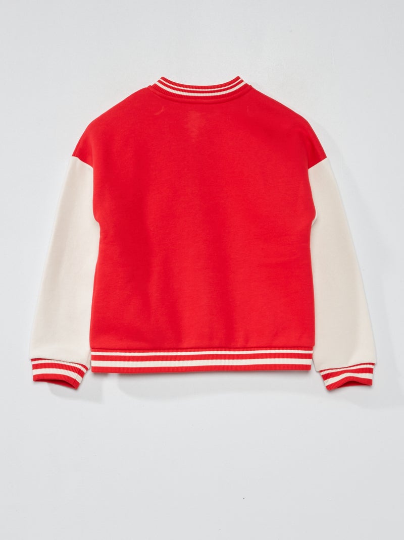 Veste en molleton  style collège Rouge - Kiabi