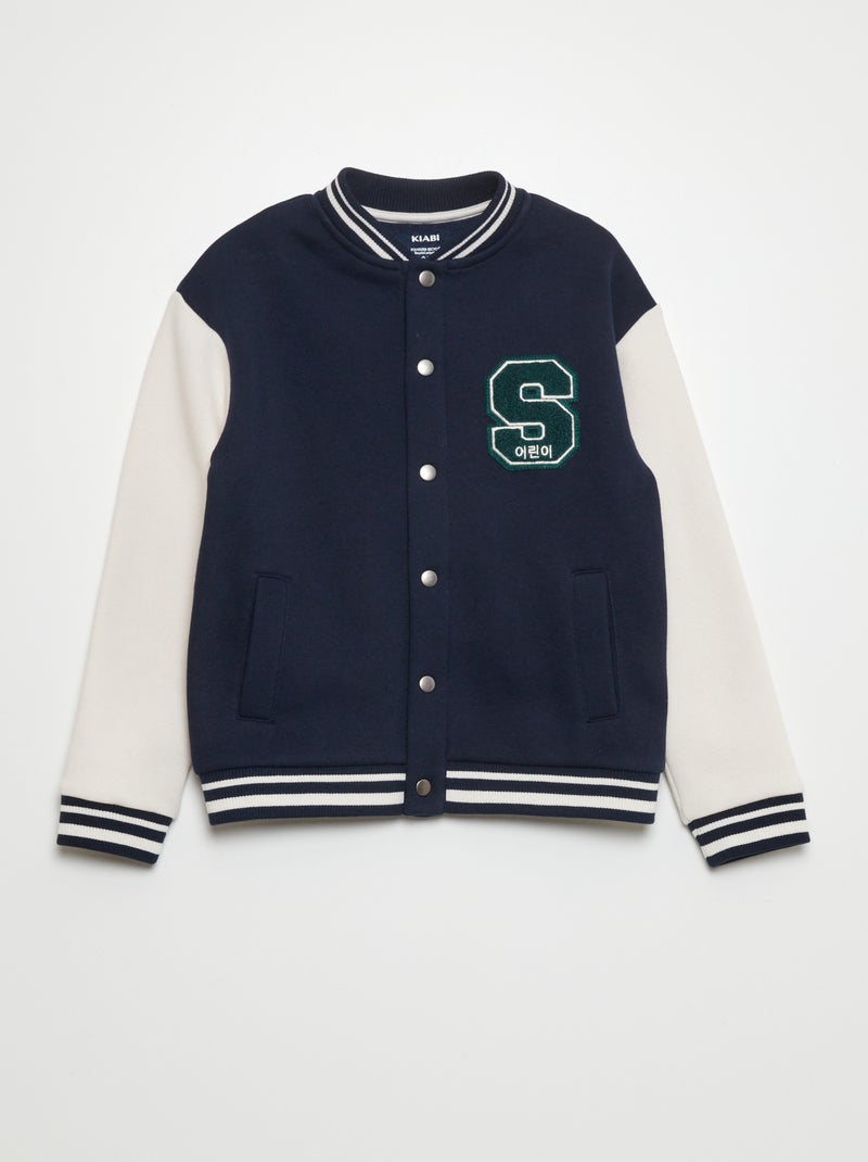 Veste en molleton style collège US Bleu - Kiabi