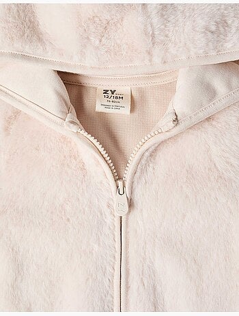 Veste en peluche avec capuche et fermeture éclair