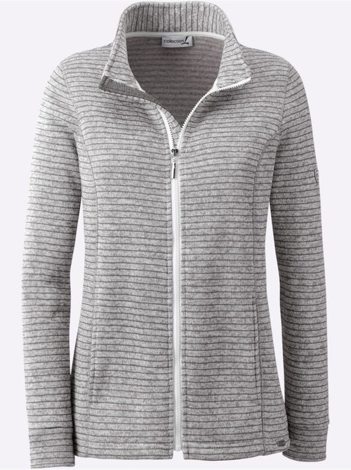 Veste en polaire à col montant avec rayures sportives - Taille standard - Witt - Kiabi Veste en polaire à col montant avec rayures sportives - Taille standard - Witt - Kiabi