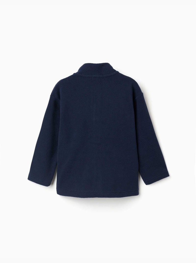 Veste en polaire à col montant Bleu foncé - Kiabi