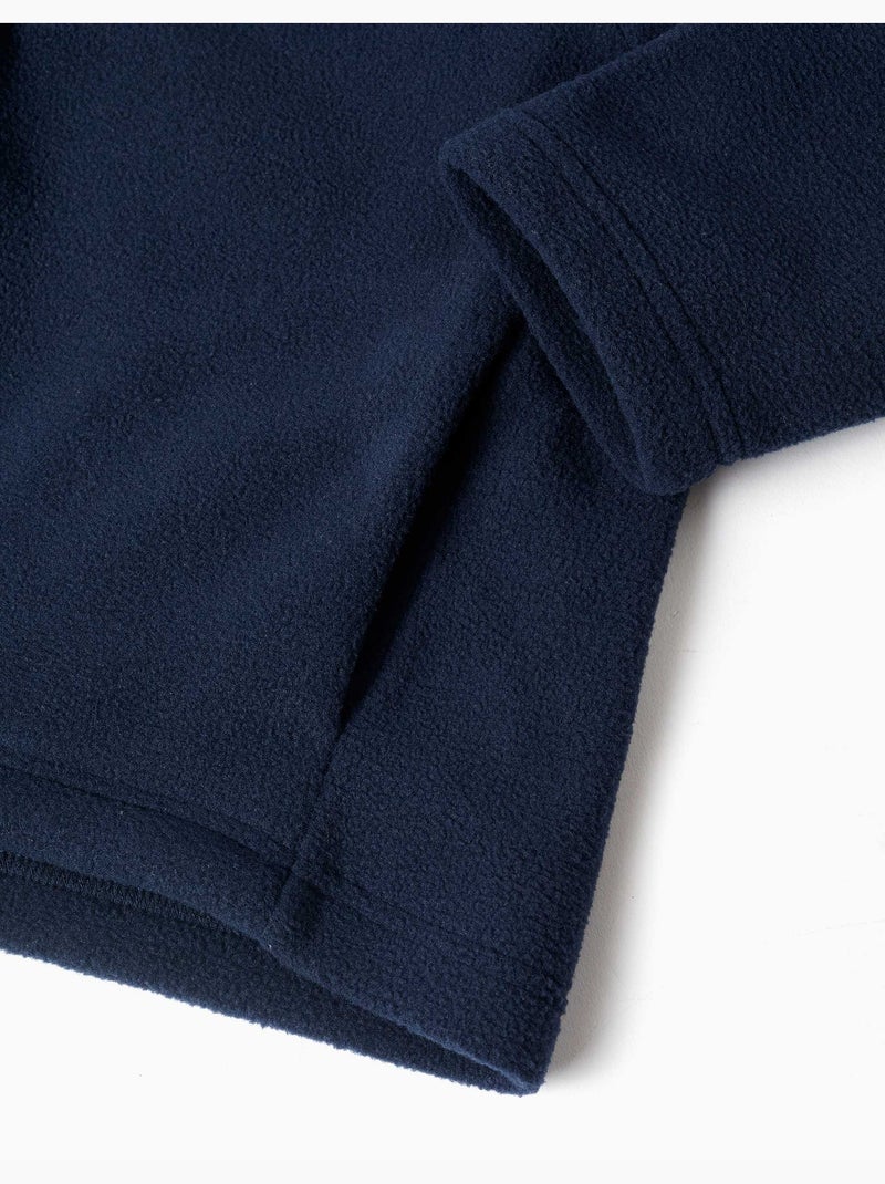 Veste en polaire à col montant Bleu foncé - Kiabi