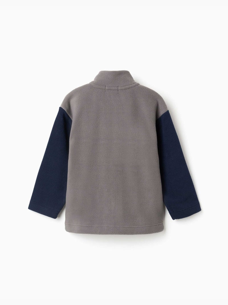 Veste en polaire à col montant Gris - Kiabi