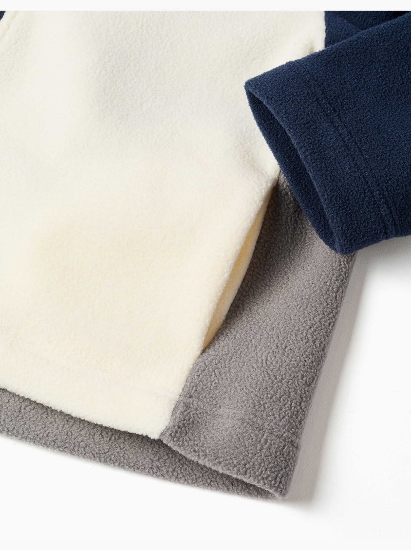 Veste en polaire à col montant Gris - Kiabi