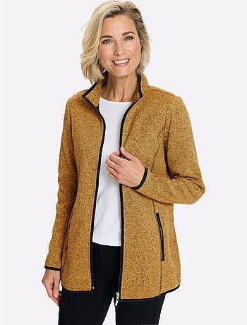Veste en polaire passepoil contrasté - taille standard - moda vilona