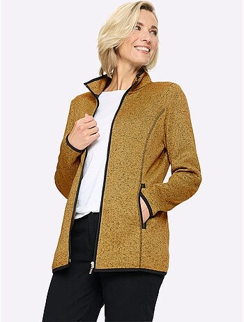Veste en polaire passepoil contrasté - taille standard - moda vilona