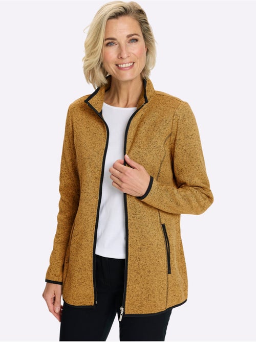 Veste en polaire passepoil contrasté - taille standard - moda vilona - Kiabi