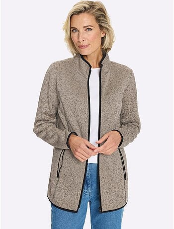 Veste en polaire passepoil contrasté - taille standard - moda vilona