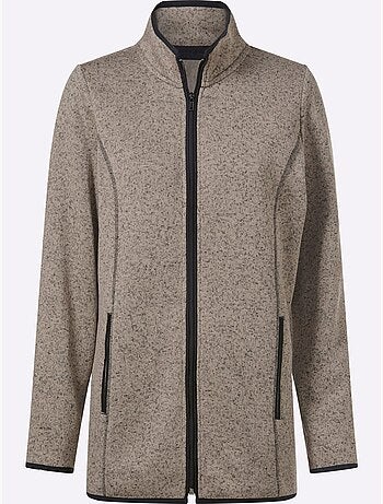 Veste en polaire passepoil contrasté - taille standard - moda vilona