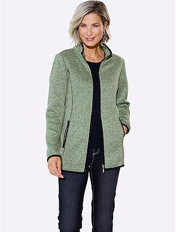 Veste en polaire passepoil contrasté - taille standard - moda vilona