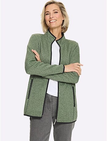 Veste en polaire passepoil contrasté - taille standard - moda vilona